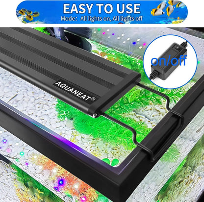 LED Aquarium Light Full Spectrum for 48 to 54 Inch Fish Tank with Adjustable Mounts