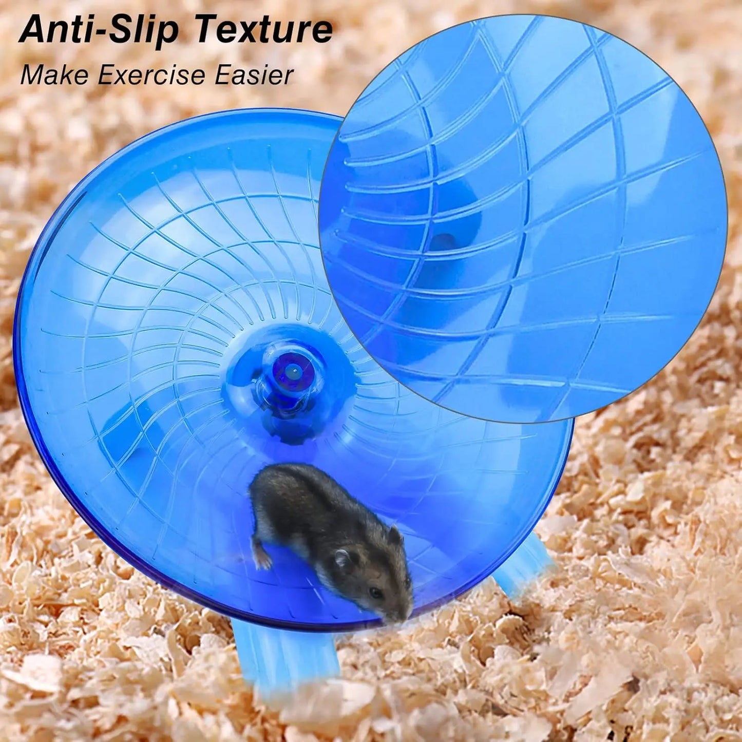 Blue Silent Hamster Exercise Wheel – 7 Inch Quiet Spinner Running Disc