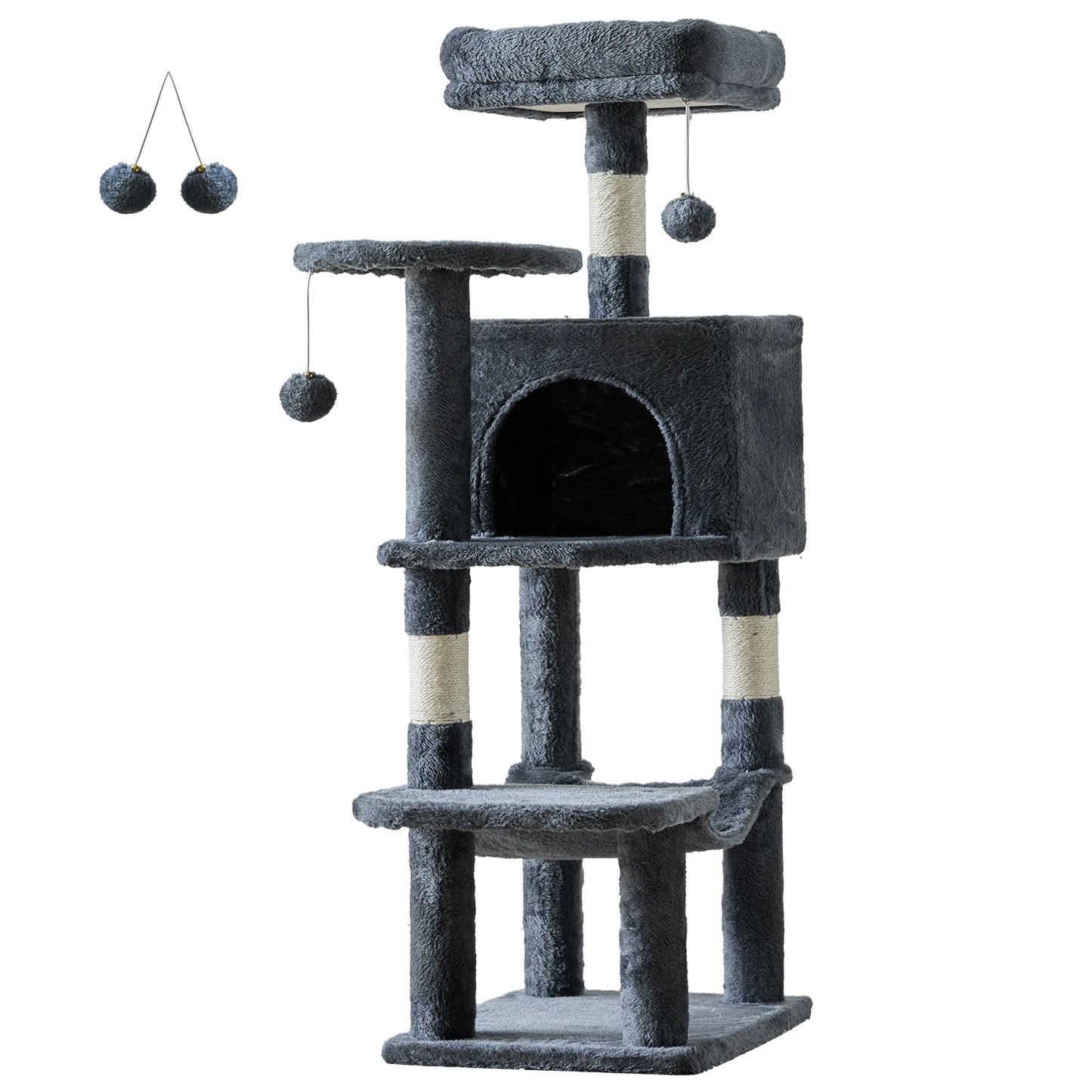 44In Cat Tall Multi-Cat Climbing Tower Scratching Posts Stable