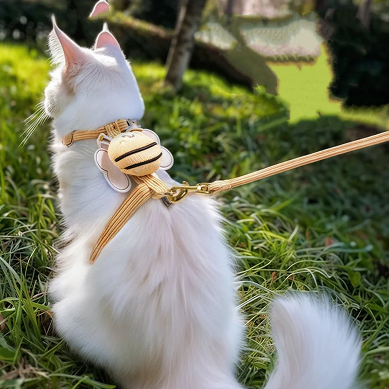 Adjustable Cat Harness Leash Set