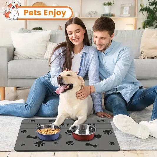 Quick-Dry Dog Bowl Mat, Easy  Kitchen Floor Protector