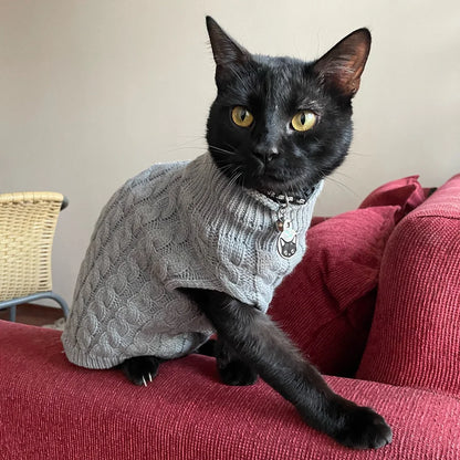 Warm Knitted Sphynx Cat Sweater