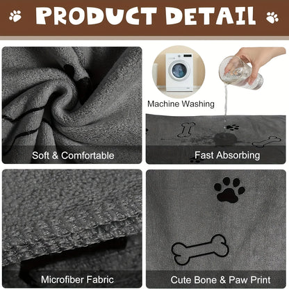 1pc Quick-Drying Microfiber Dog Towel  24 x 40