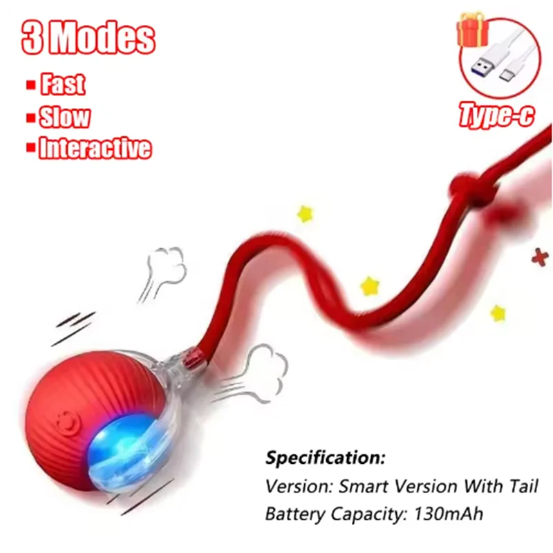Interactive Self-Play Cat Toys, Automatic Teaser Ball and Rotating