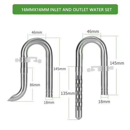 Fish tank inlet and outlet filter stainless steel tube