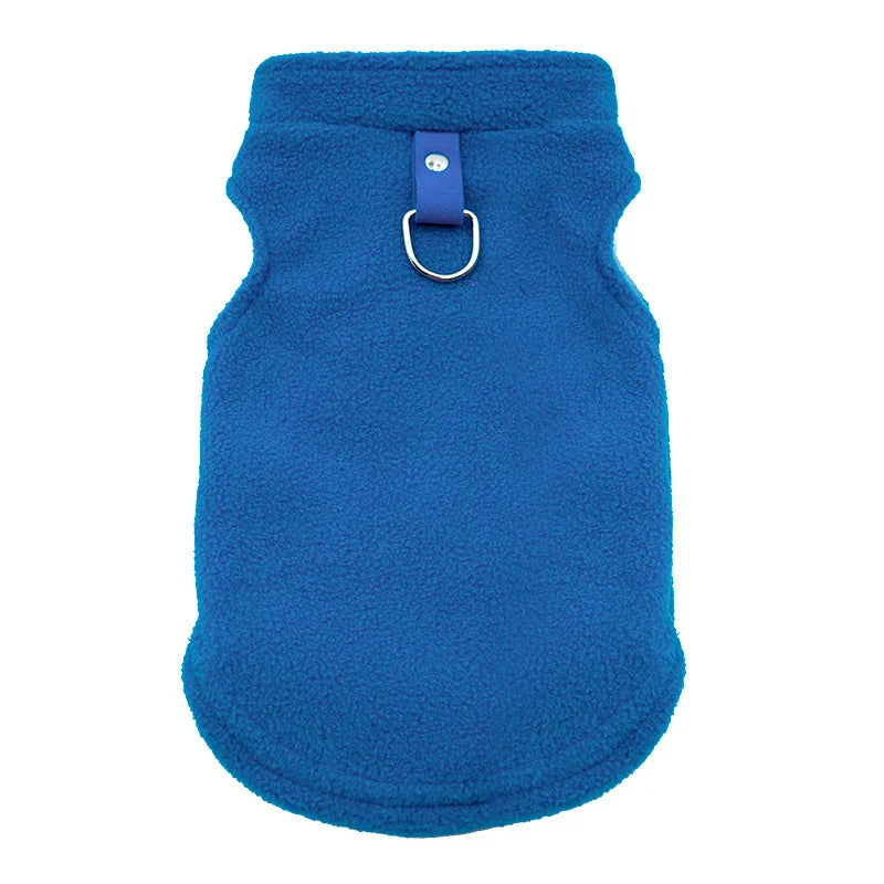 Factory Custom-Made Dog Clothes, European and American Amazon Pet Clothes, Thickened Solid Color with Leash, Fleece Pet Supplies
