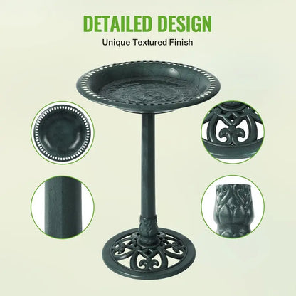 Expressions Outdoor Garden Bird Bath Green Weather Resistant