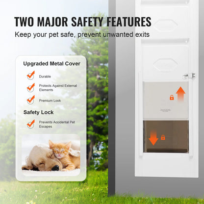 Dog Door Sliding Glass Door Adjustable Height  Tempered Glass