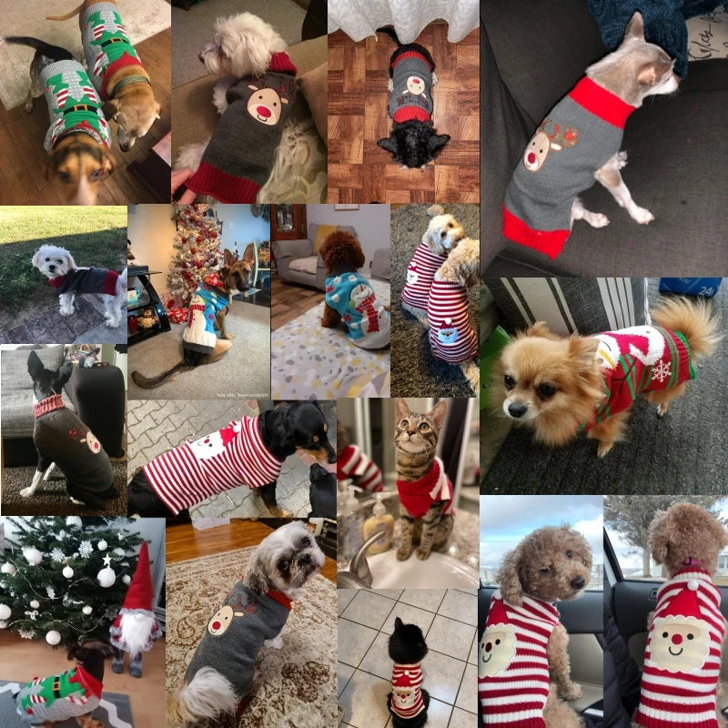 Dog Sweater Christmas Winter Warm Dog  Knitted Sweater