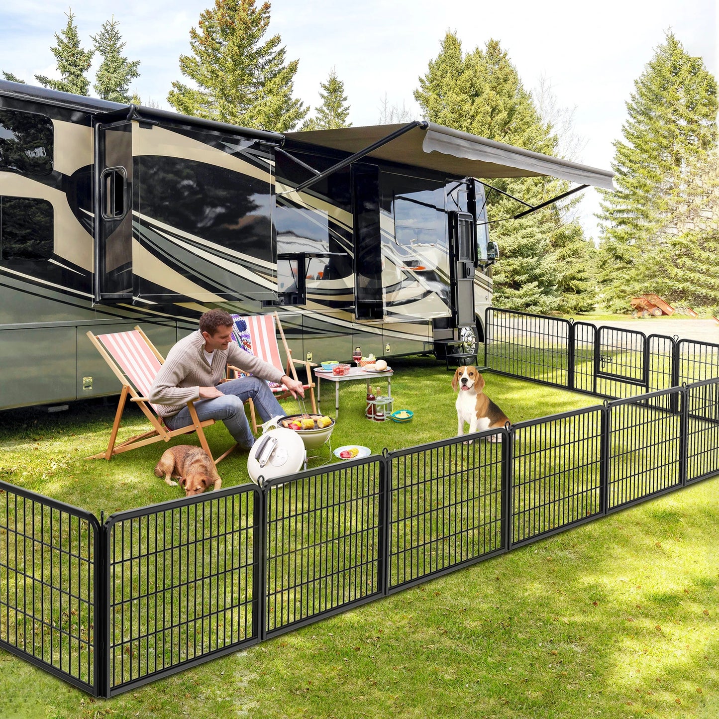 Dog Playpen 16 Panel Foldable Outdoor Yard Camping