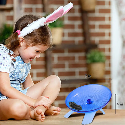 Blue Silent Hamster Exercise Wheel – 7 Inch Quiet Spinner Running Disc