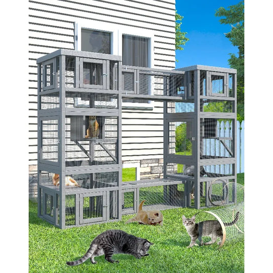 Large Outdoor Cat Enclosure Featuring an Accessway