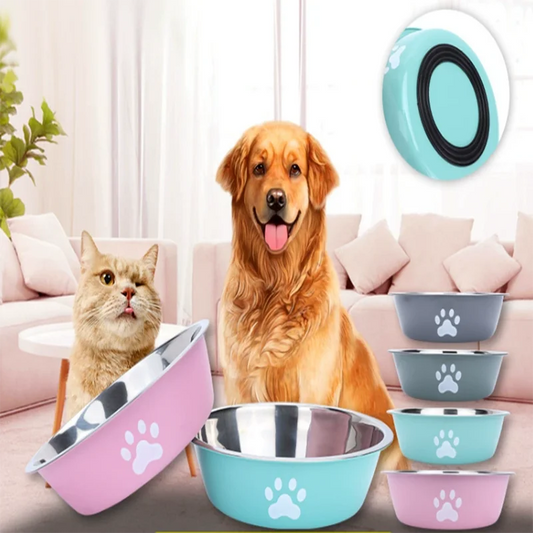 Large capacity stainless steel dog bowl