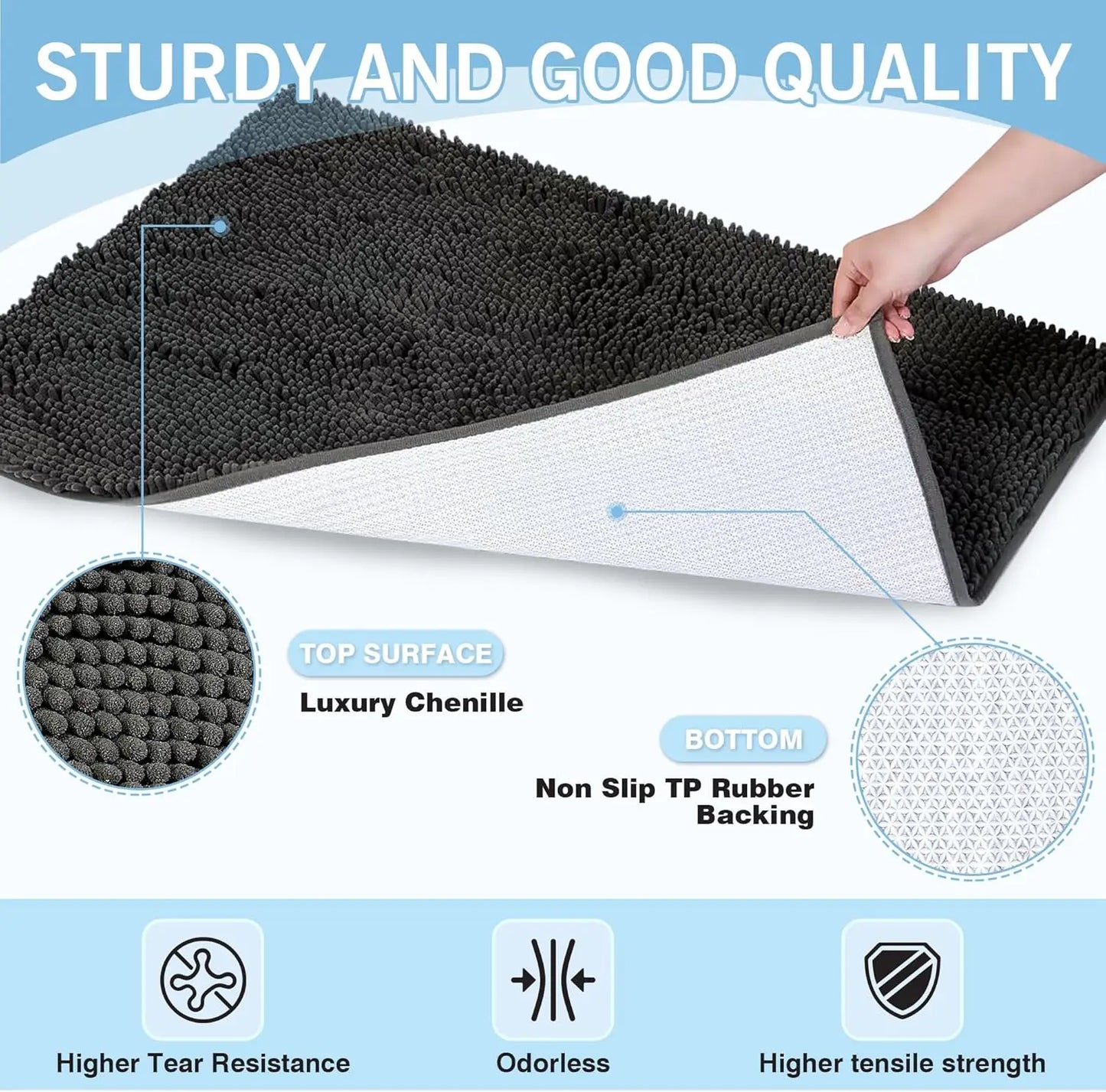 Large Absorbent Door Mat for Muddy Paws, Quick Dry