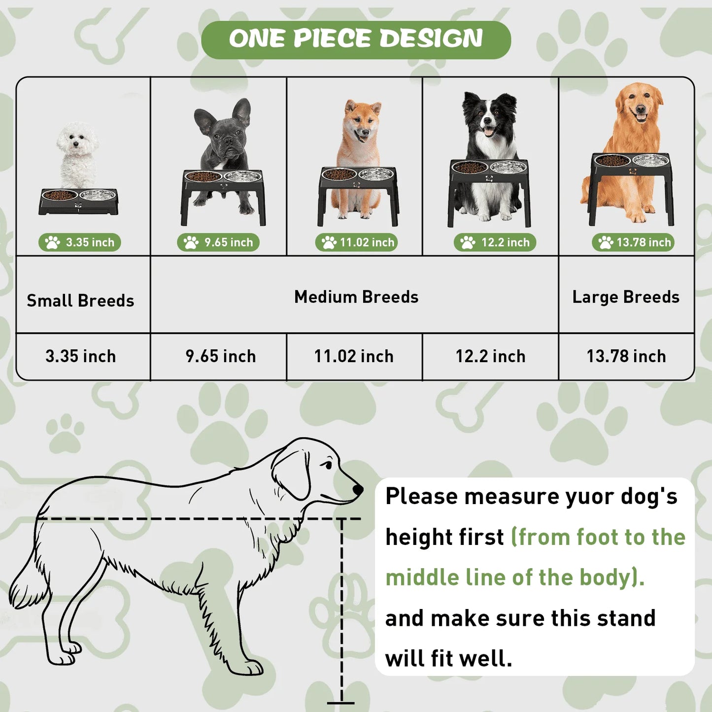 Elevated Dog Bowls - 5 Heights Adjustable 2 Stainless Steel Small Medium Large Dogs Cats
