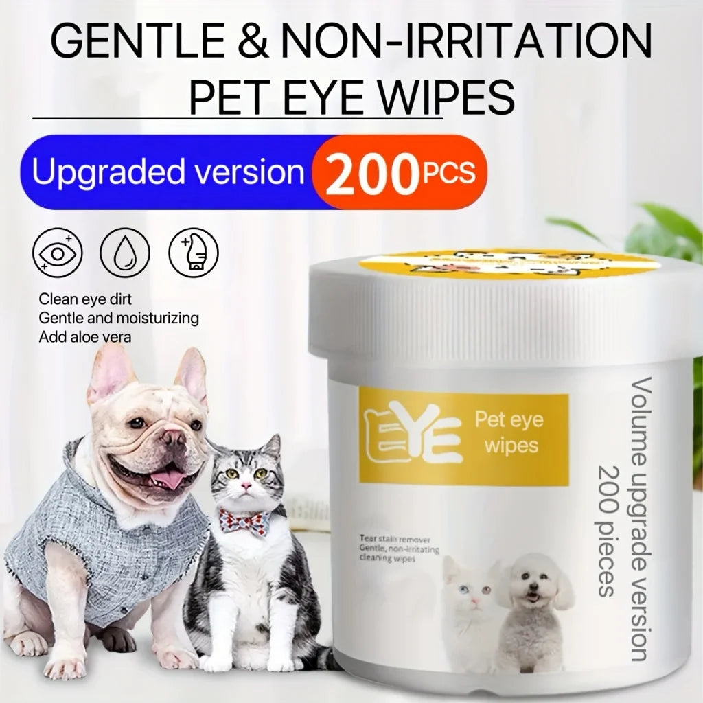 200pcs  Eye Wipes, Gently Remove Tear Stain, Debris, Discharge