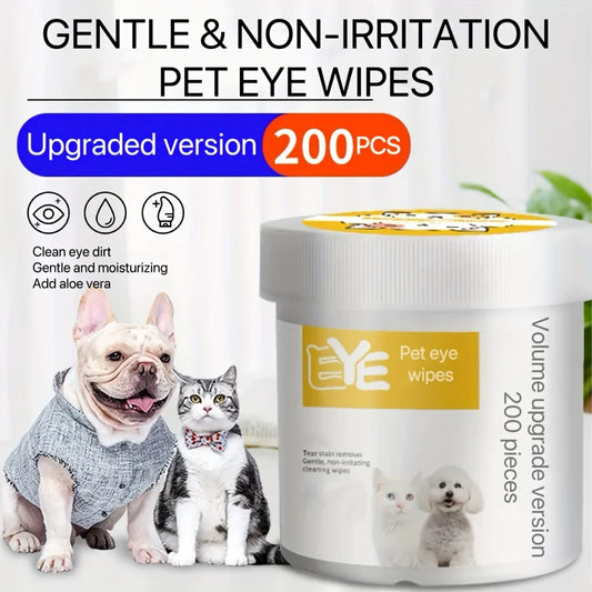 200pcs  Eye Wipes, Gently Remove Tear Stain, Debris, Discharge