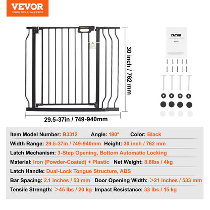 Dog Gate Easy Step Walk Child Pet Security Mount Kit Wall