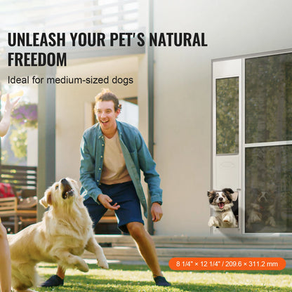 Dog Door Sliding Glass Door Adjustable Height  Tempered Glass