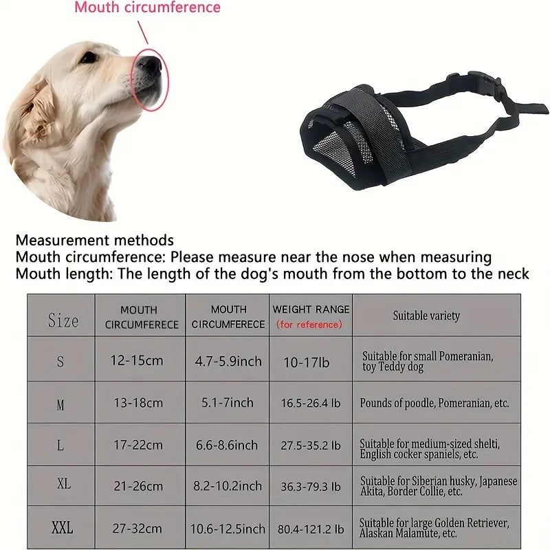 Soft Dog Muzzle Breathable Mesh Muzzle for Small Medium Large Dog Mouth Cover,