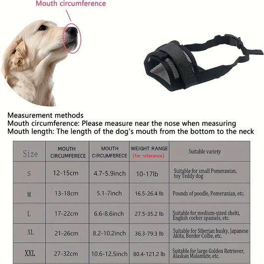 Soft Dog Muzzle Breathable Mesh Muzzle for Small Medium Large Dog Mouth Cover,