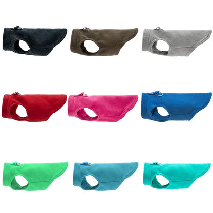 Factory Custom-Made Dog Clothes, European and American Amazon Pet Clothes, Thickened Solid Color with Leash, Fleece Pet Supplies