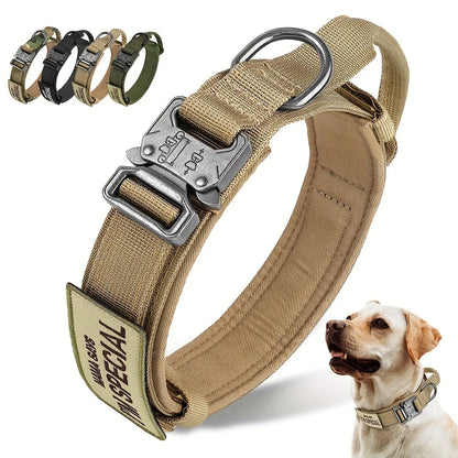 Heavy Duty Tactical Dog Collars with Patch Training  Medium and Large Dogs