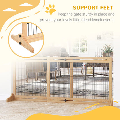 Freestanding Dog Gate, Foldable Stair Gate with Support Feet