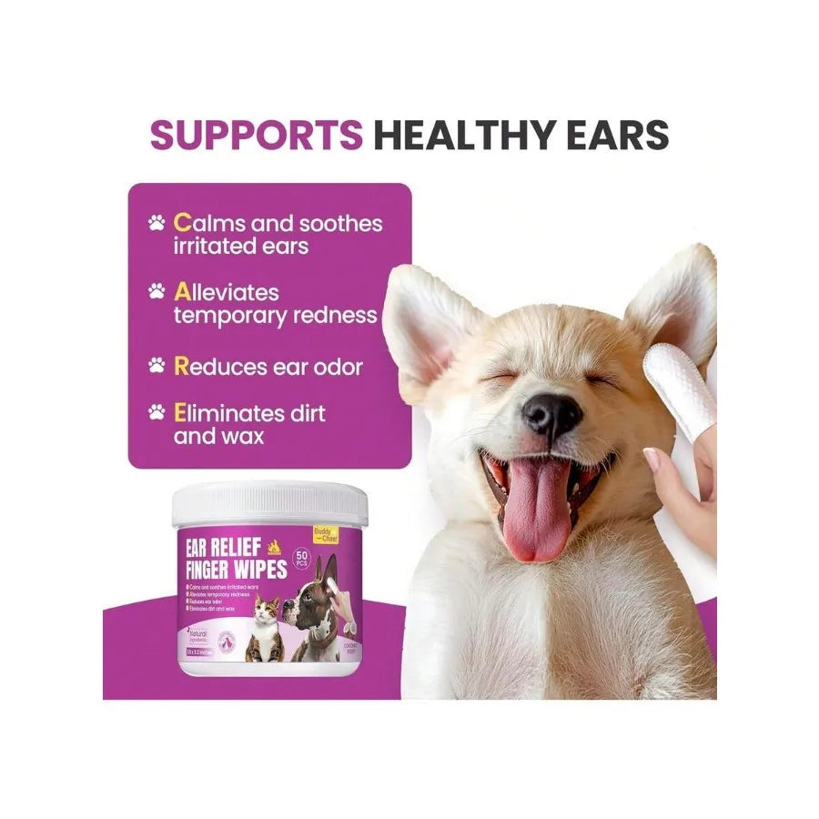 【New style】Pet Ear Cleaning Finger Wipes For Dogs and Cats