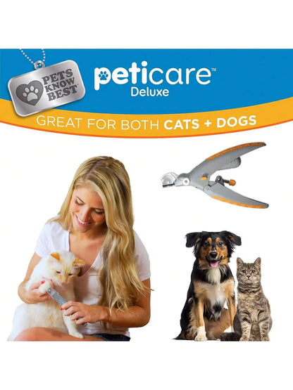 Omnliy LED Pet Nail Clipper for Dogs & Cats, 5X Magnification, Nail Trapper