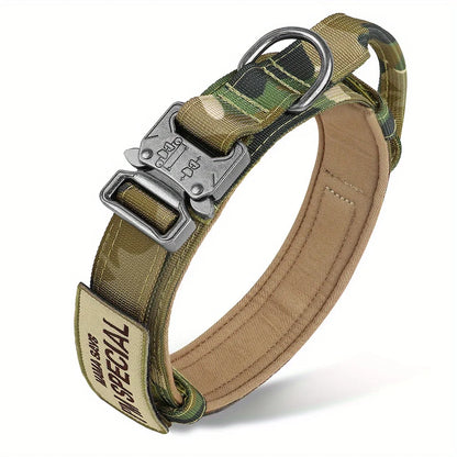 Heavy Duty Tactical Dog Collars with Patch Training  Medium and Large Dogs