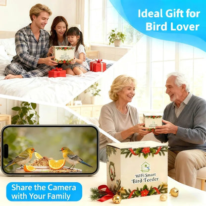 Smart Bird Feeder Camera with AI Identify Solar Powered 2K HD Video