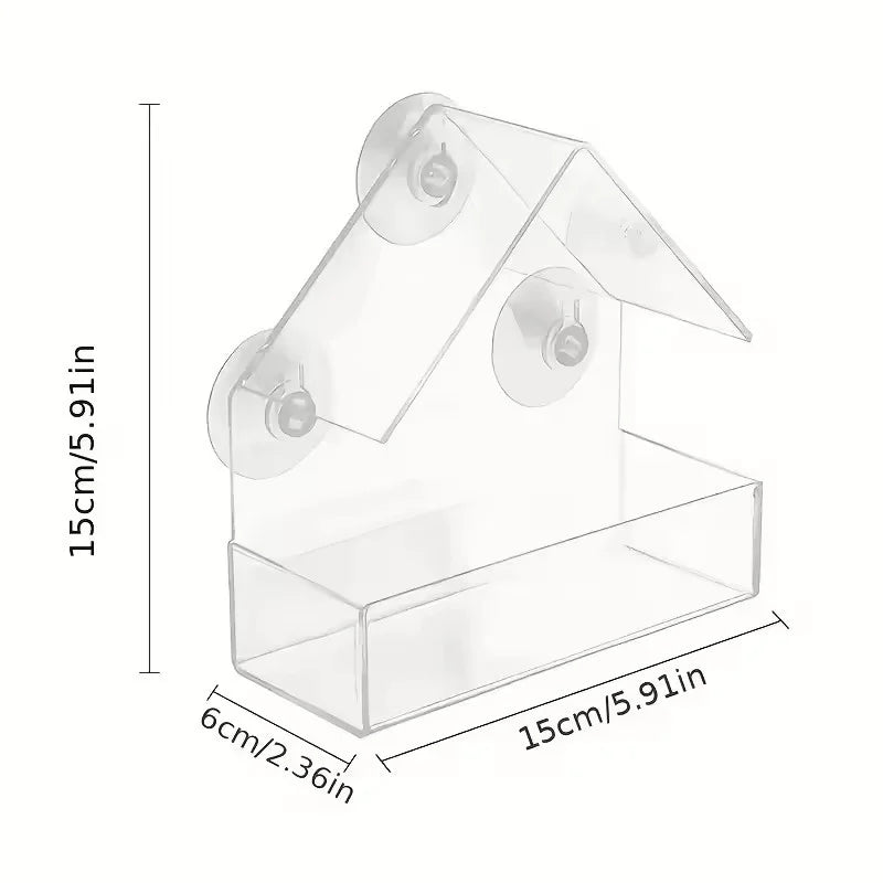 Transparent Bird Feeder for Wild Birds