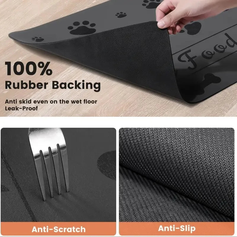 Quick-Dry Dog Bowl Mat, Easy  Kitchen Floor Protector