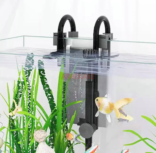 Fish tank filter wall mounted circulation system