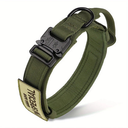 Heavy Duty Tactical Dog Collars with Patch Training  Medium and Large Dogs