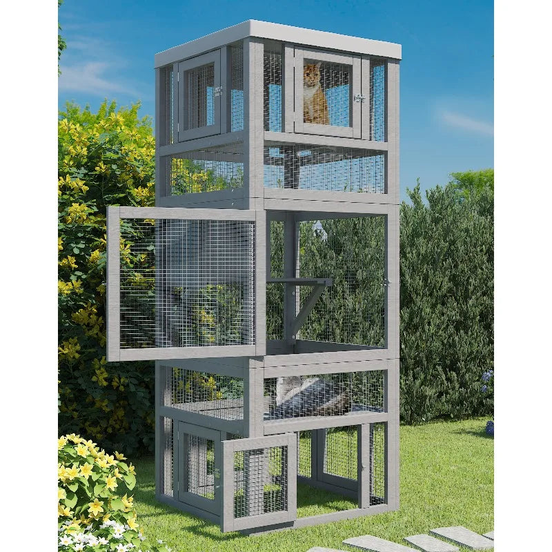 Large Outdoor Cat Enclosure Featuring an Accessway