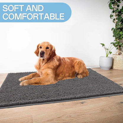 Large Absorbent Door Mat for Muddy Paws, Quick Dry