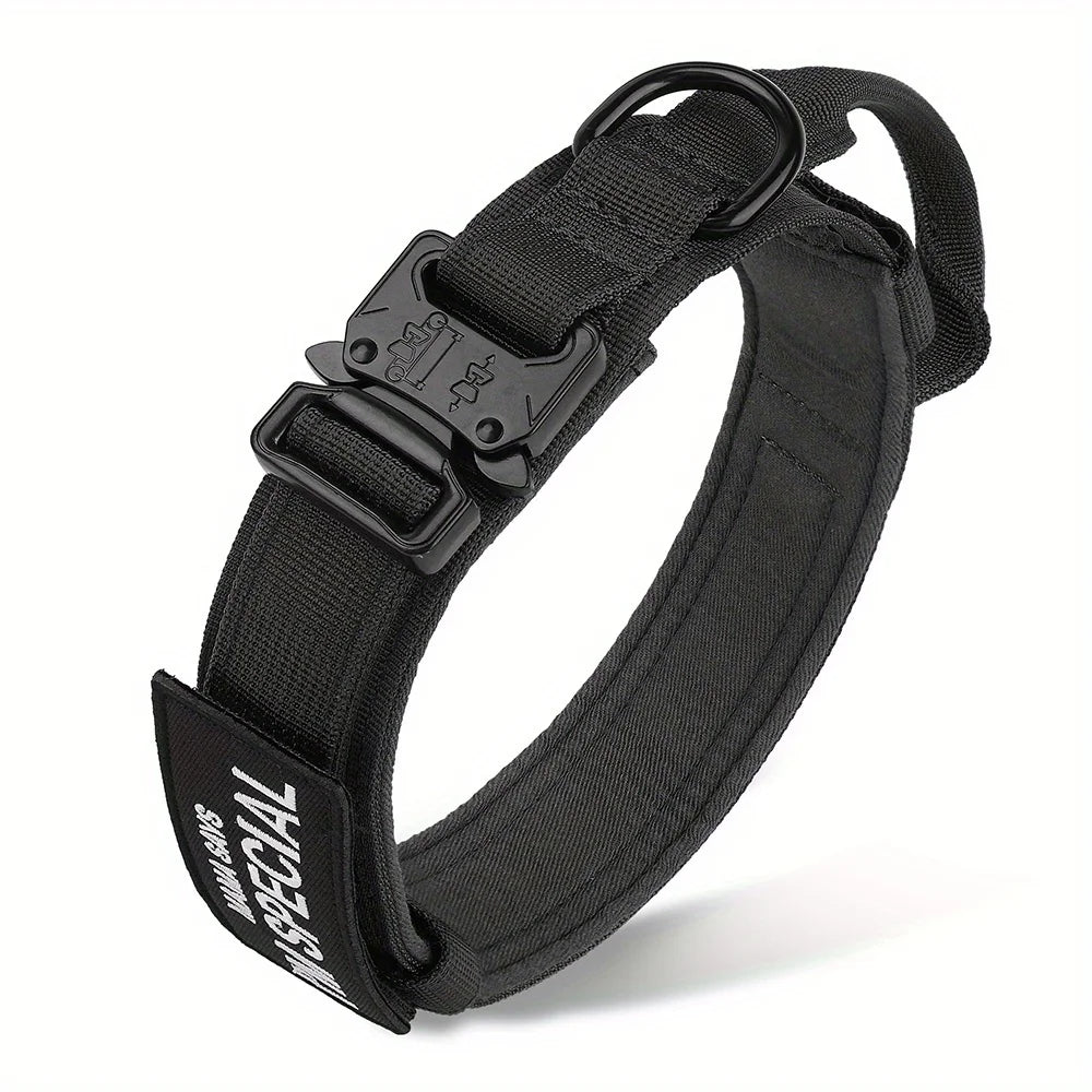 Heavy Duty Tactical Dog Collars with Patch Training  Medium and Large Dogs