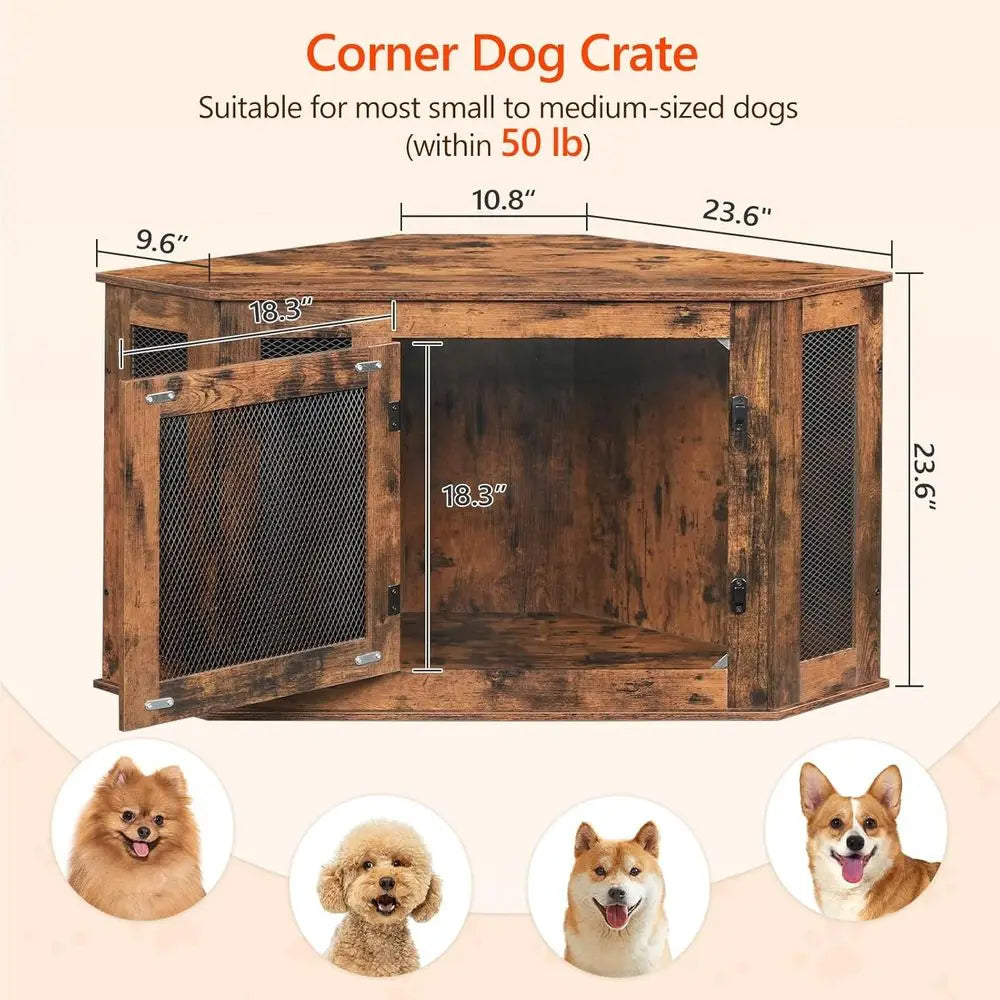 Dog Crate Furniture, Wooden Dog Kennel End Table,