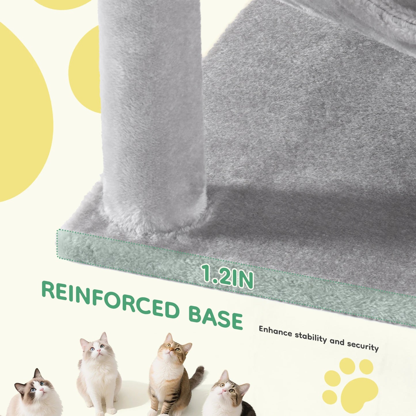 44In Cat Tall Multi-Cat Climbing Tower Scratching Posts Stable