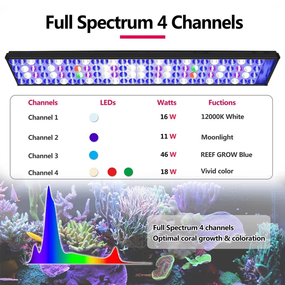 NEW  Led Aquarium Light, Full Spectrum Lamp For 60-240cm Reef Corals Seawater Led  Lights