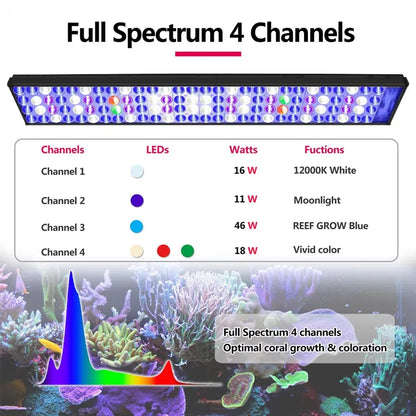 NEW  Led Aquarium Light, Full Spectrum Lamp For 60-240cm Reef Corals Seawater Led  Lights