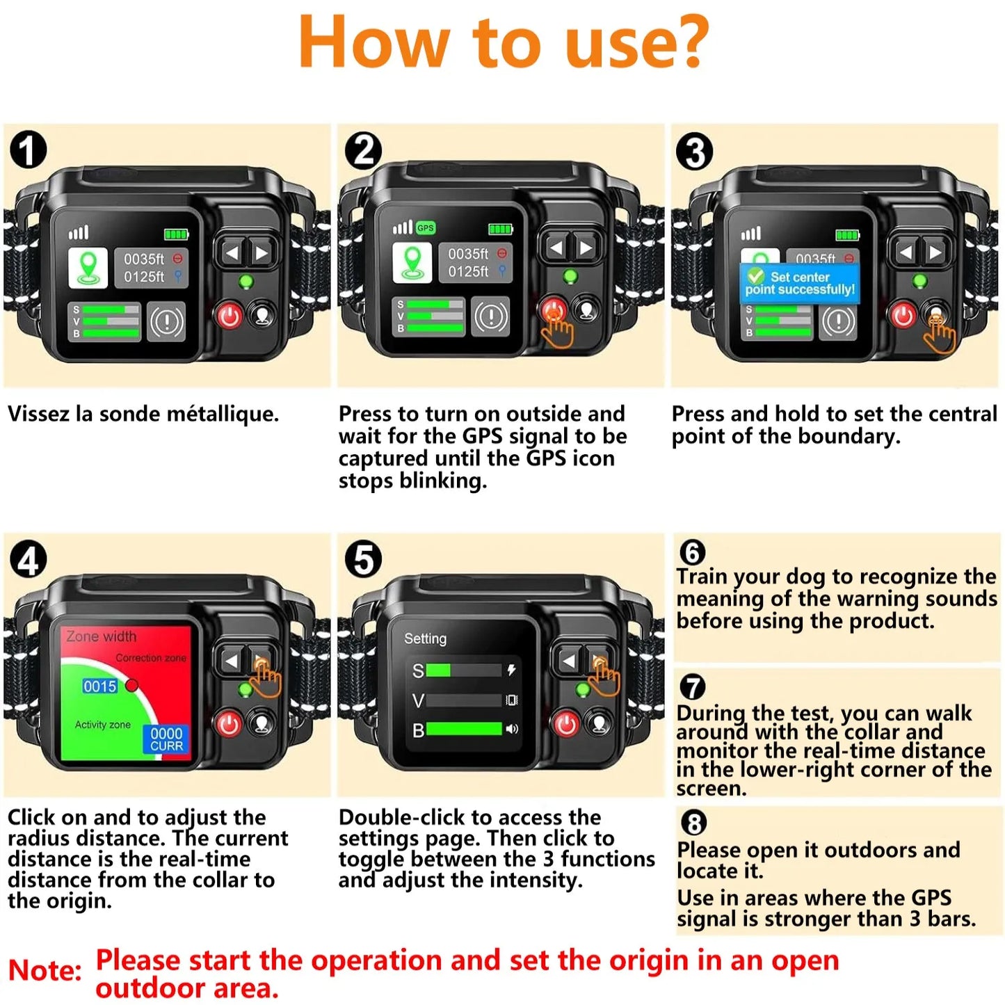 GPS Wireless Dog Fencing System GPS Electric Satellite Technology, 15 ~ 200