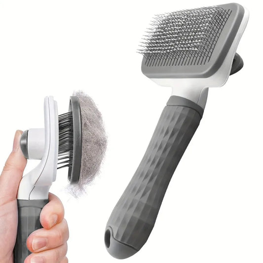 Effortless One-Step Clean Pet Grooming Brush, Gentle Hair Remover