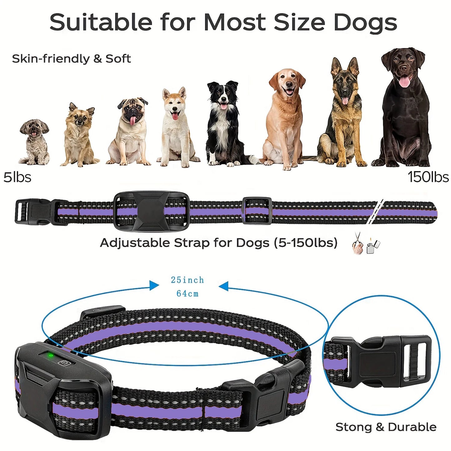 3300Ft Electric Dog Training Collar Remote Control Waterproof  Vibration Shock Beep