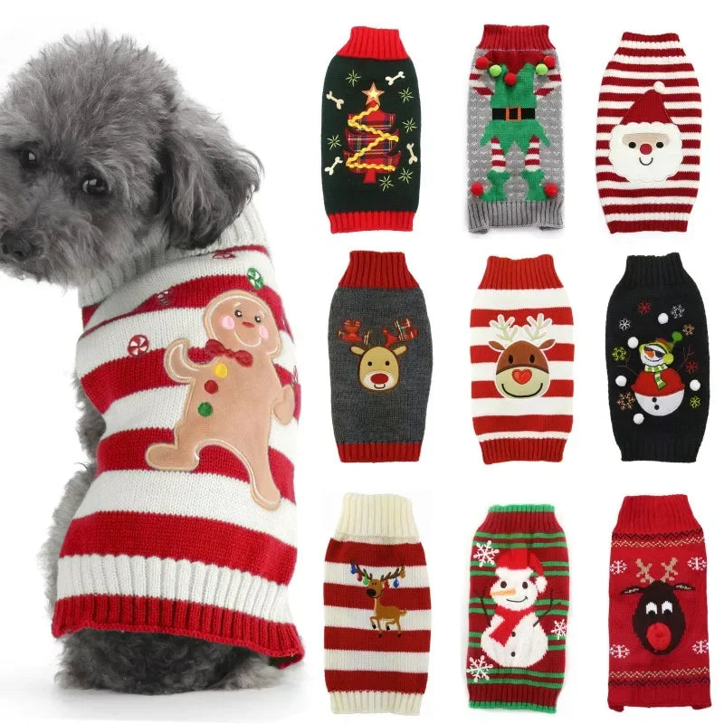 Dog Sweater Christmas Winter Warm Dog  Knitted Sweater