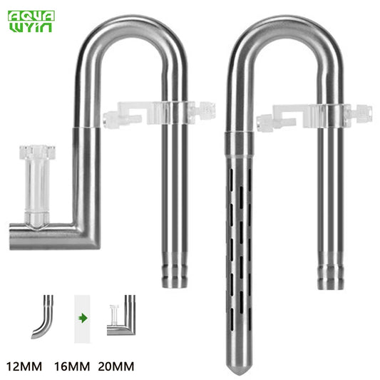 Fish tank inlet and outlet filter stainless steel tube