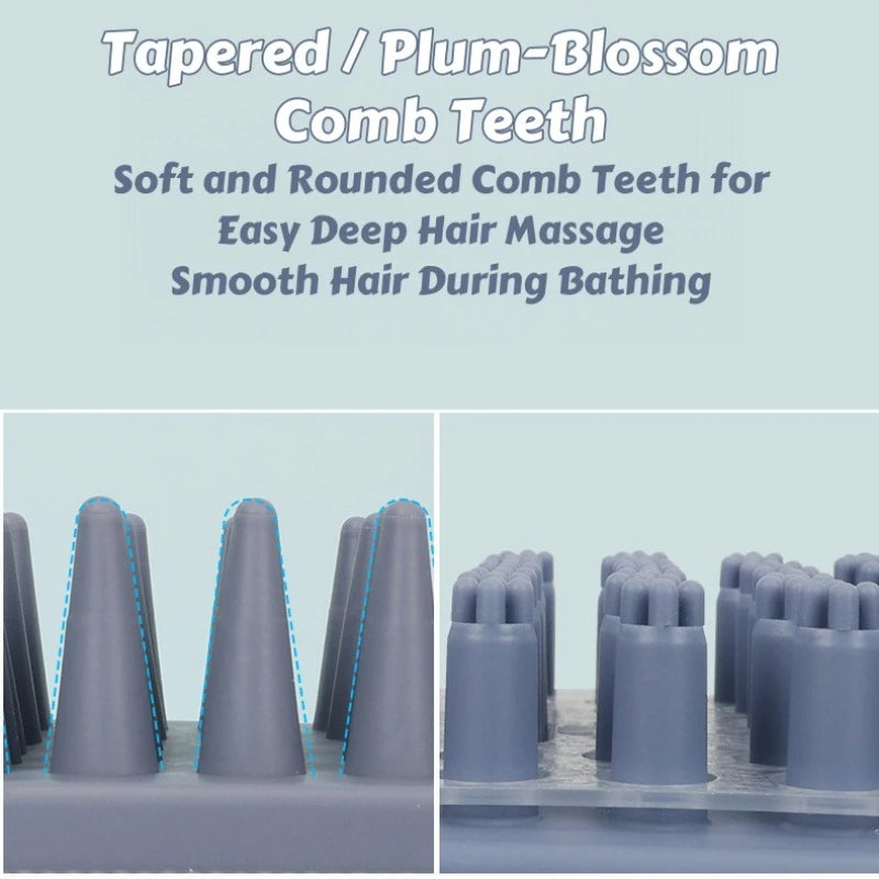 Silicone Bath Massage Brush fur Removal for Cats/Dogs - Collects 90% Wet Hair