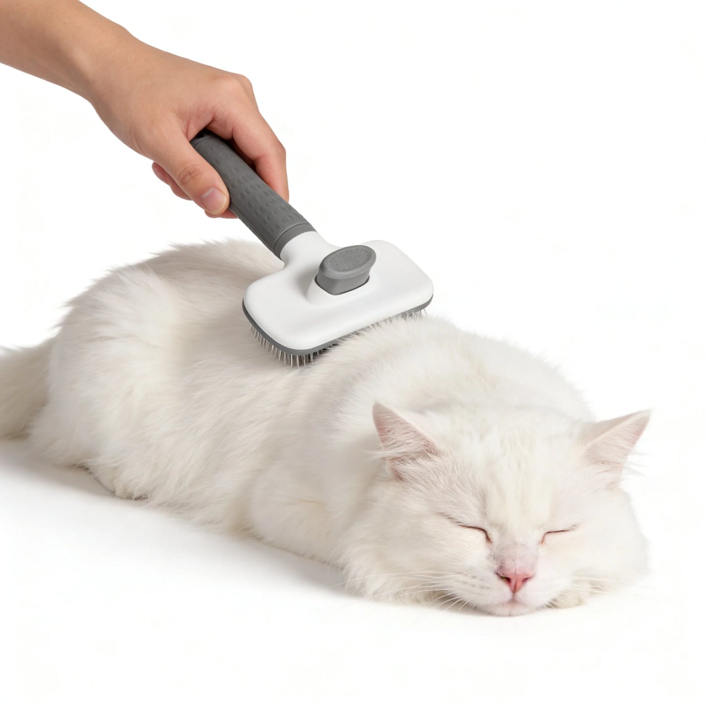 Effortless One-Step Clean Pet Grooming Brush, Gentle Hair Remover